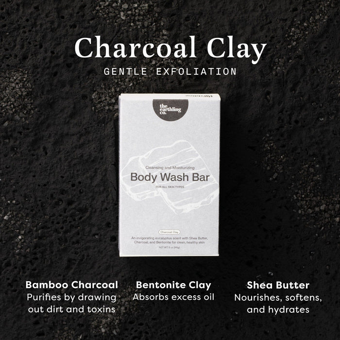 Body Wash Bar Charcoal Clay 